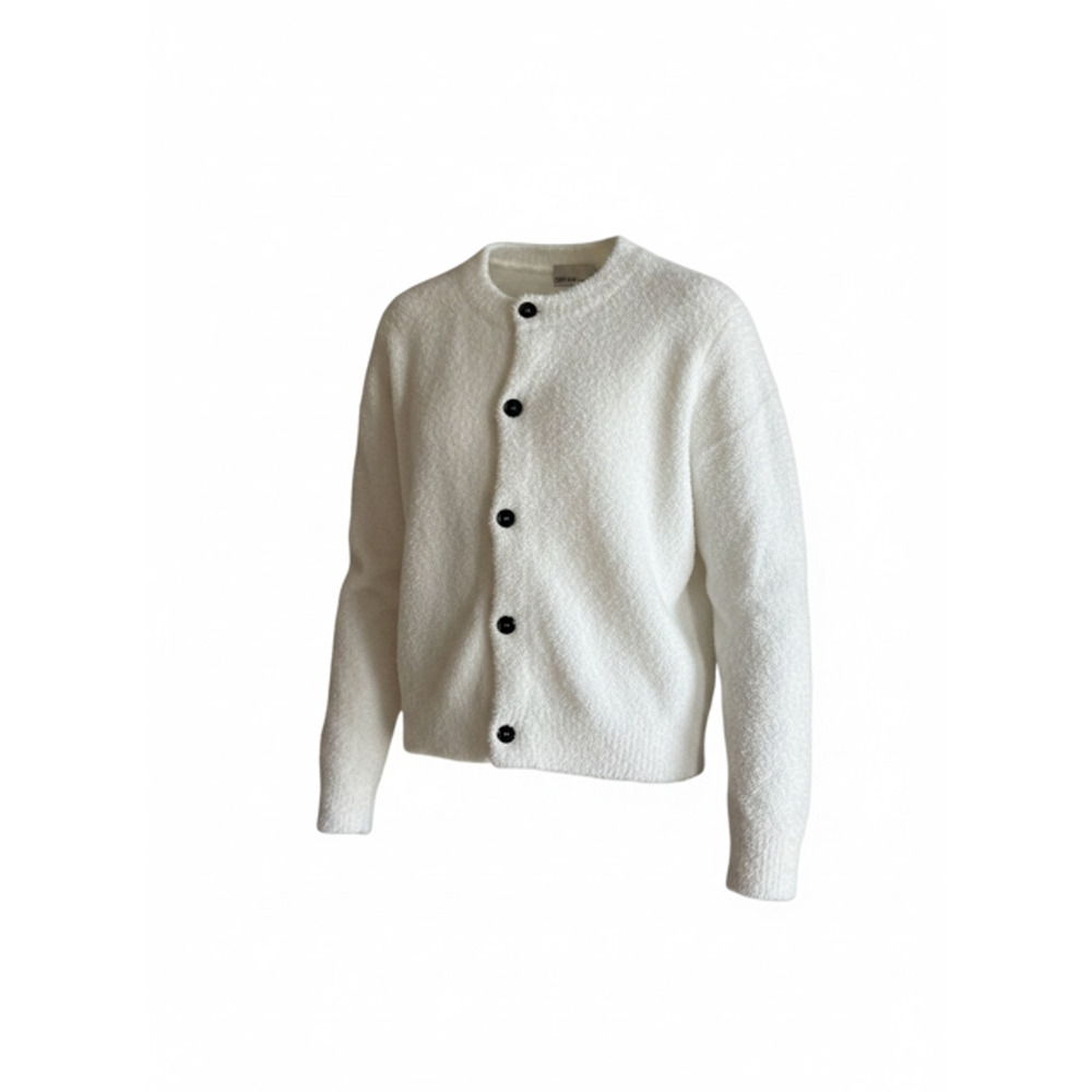 Zenana - Button Down Crew Neck Fuzzy Cardigan - Medium - Picture 3 of 5
